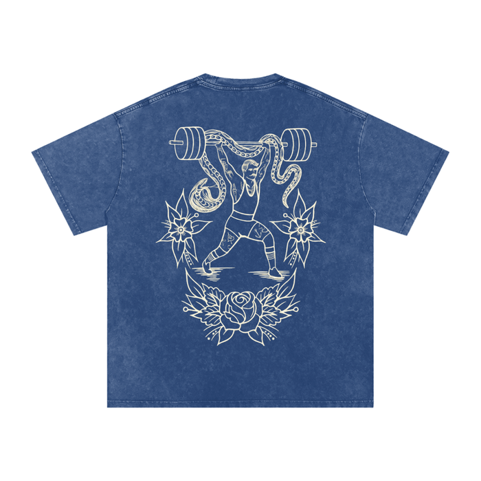 Heavy liftin’ Snow Washed Oversized Cotton T-Shirt