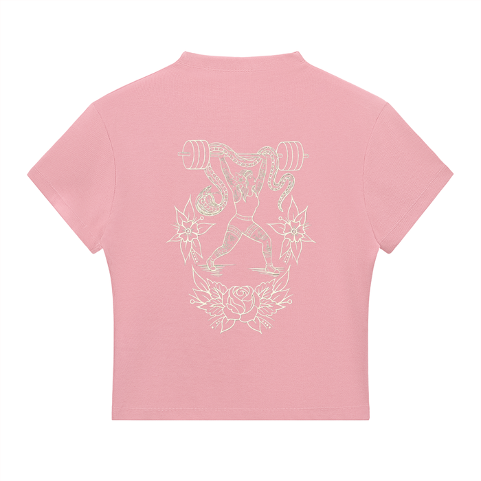 Heavy Liftin’ womens Slim Fit Mock Neck T-Shirt