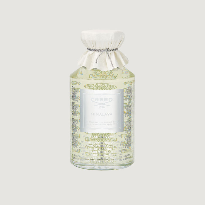 Creed Himalaya 240ml Flacon with White Leather Cap and Engraved Glass - Front View | Creed Fragrances