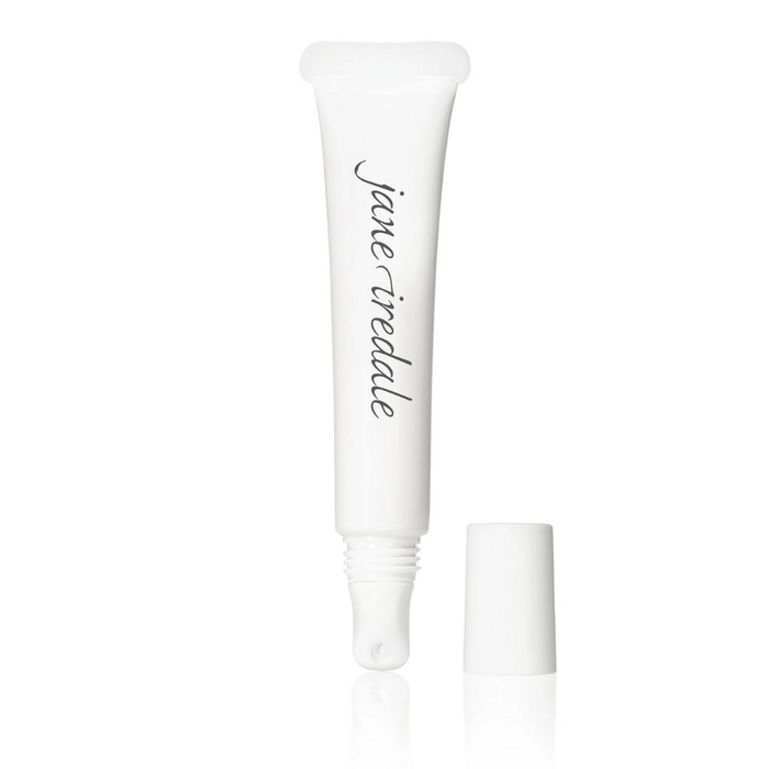 White tube lip treatment with a twist-off cap, branded with Jane Iredale script, representing HydroPure Hyaluronic Acid Lip Treatment | Jane Iredale for skincare and lip hydration.