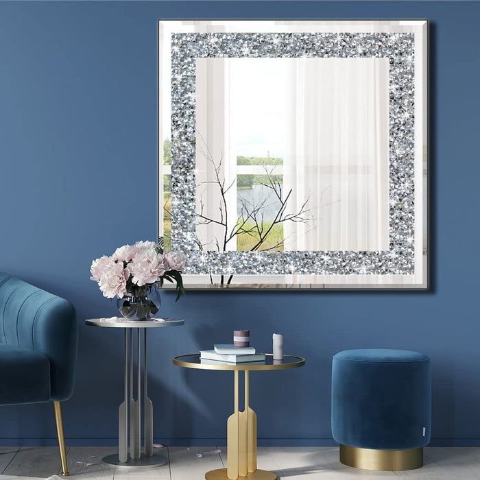 Infamous Square Crystal Crush Diamond Mirror