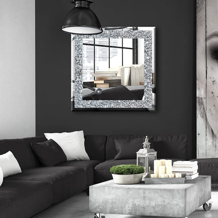Infamous Square Crystal Crush Diamond Mirror