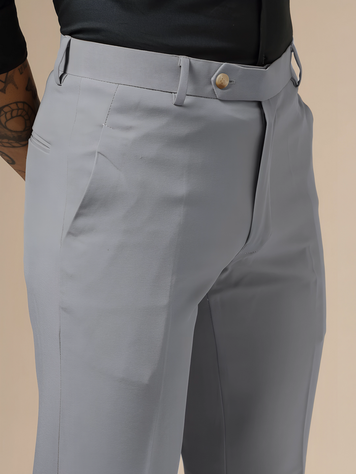 Italian Vega Royal Ash Grey Trouser Slim Fit | ITALIAN VEGA®