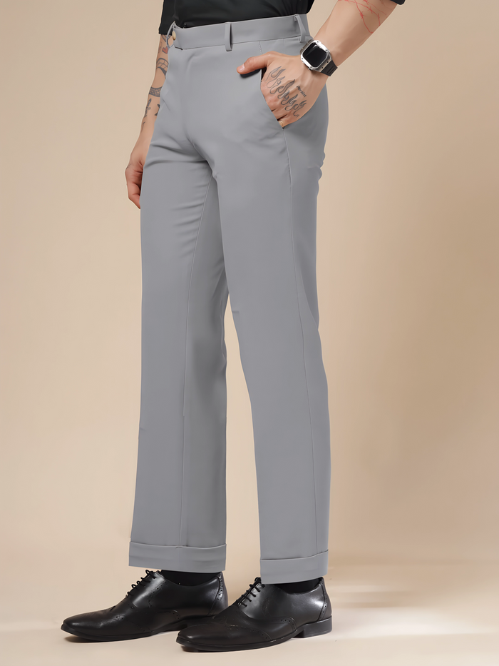 Italian Vega Royal Ash Grey Trouser Slim Fit | ITALIAN VEGA®