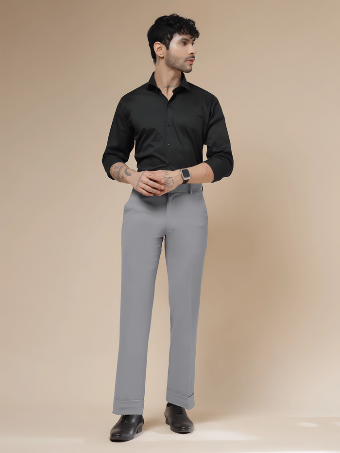 Italian Vega Royal Ash Grey Trouser Slim Fit | ITALIAN VEGA®