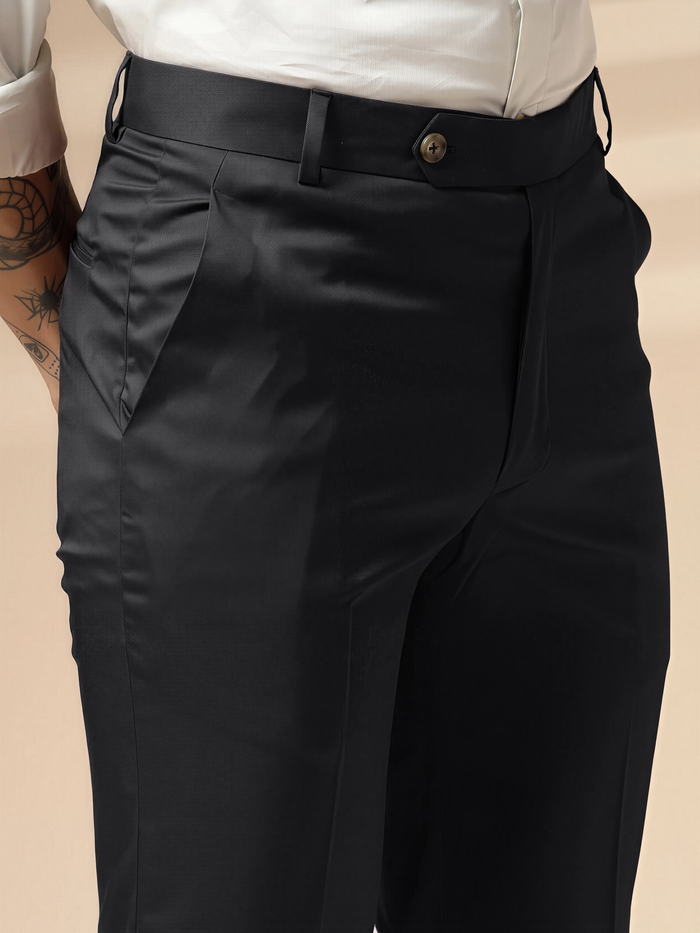 Italian Vega Royal Black Trouser Slim Fit | ITALIAN VEGA®