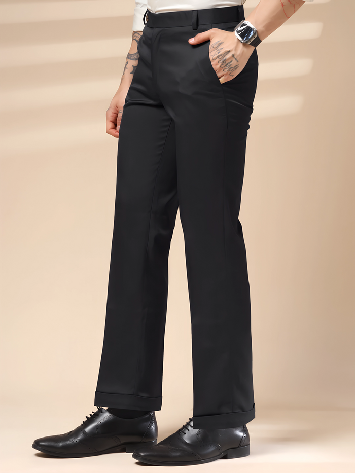 Italian Vega Royal Black Trouser Slim Fit | ITALIAN VEGA®