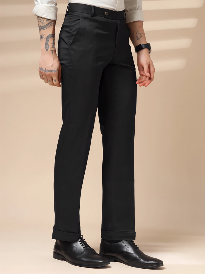 Italian Vega Royal Black Trouser Slim Fit | ITALIAN VEGA®