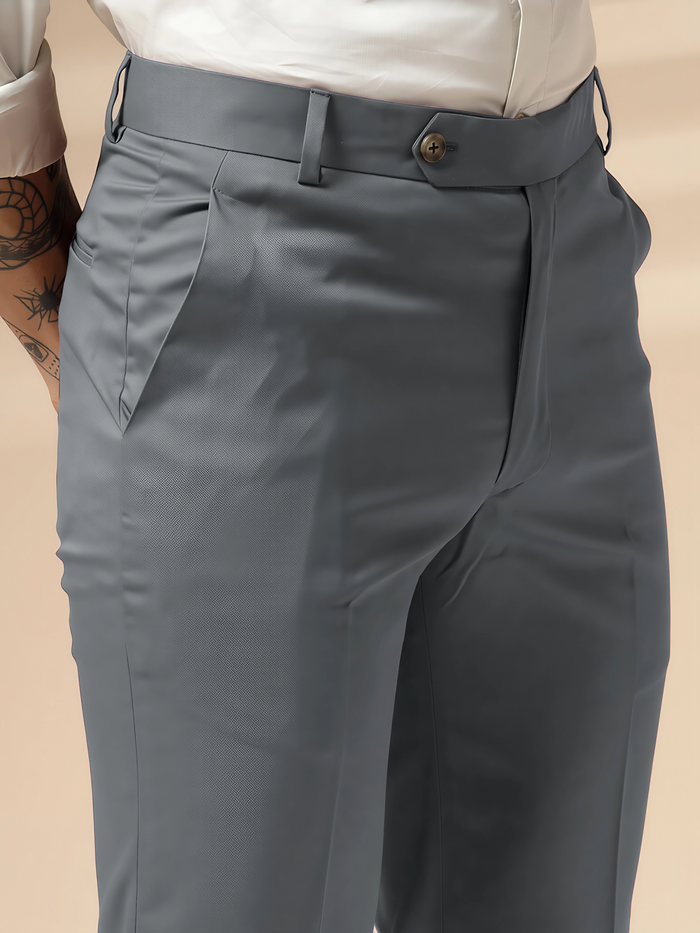 Italian Vega Royal Stone Grey Trouser Slim Fit | ITALIAN VEGA®
