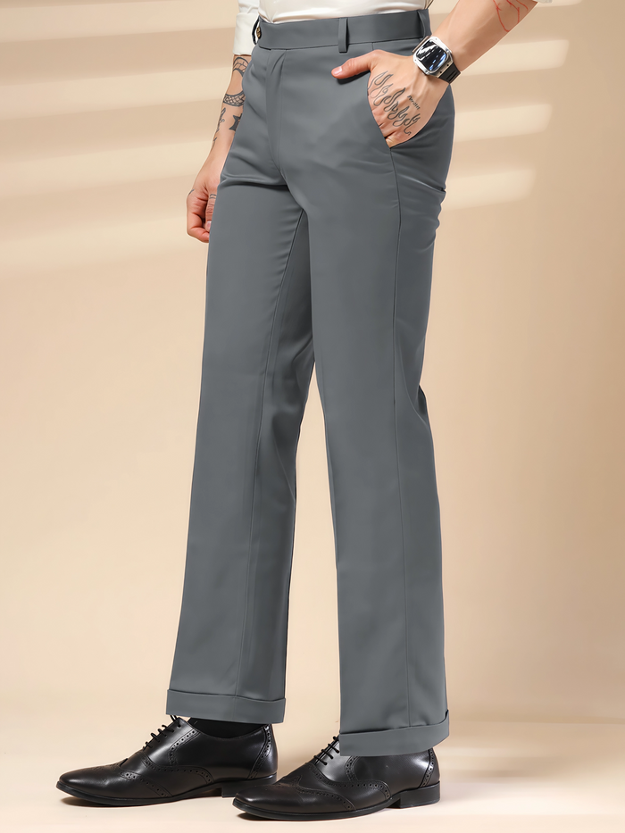 Italian Vega Royal Stone Grey Trouser Slim Fit | ITALIAN VEGA®