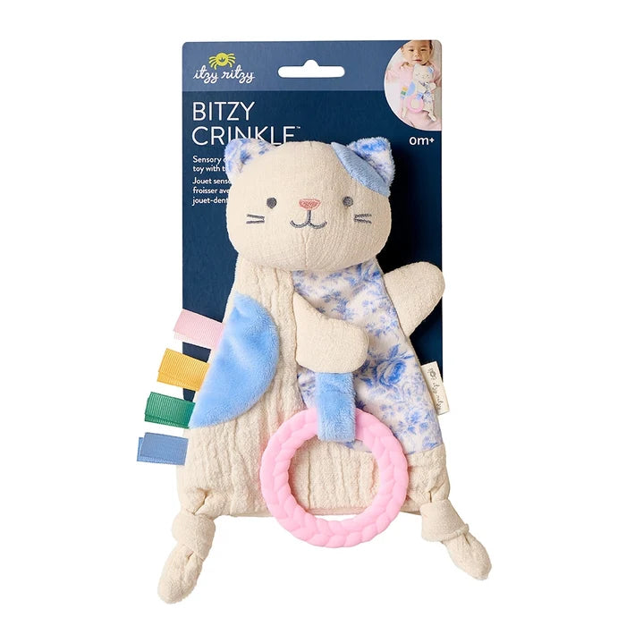 Itzy Ritzy Bitzy Crinkle Sensory Toy with Teether - Kitty