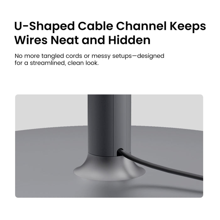 JMGO mini floor stand with U-shaped cable channel for clean, tangle-free cable management and stable projector setup
