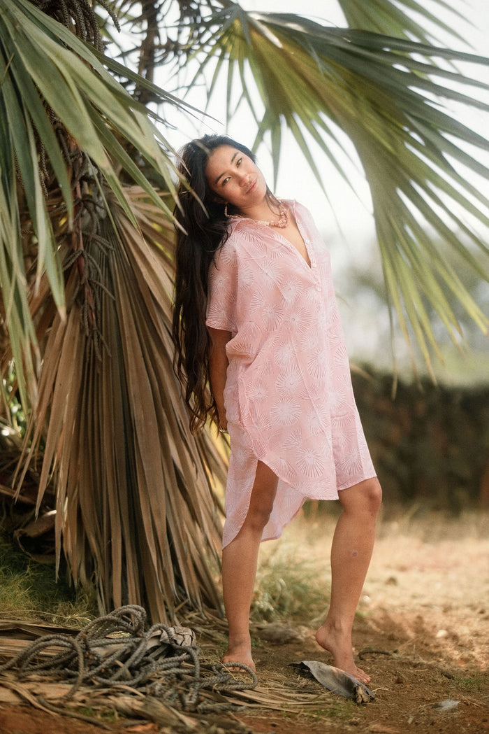 Kahea Shirt Dress - Opihi Blush, Opihi Apricot