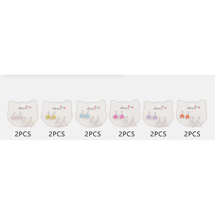 Kids Clip-On Dangling Earrings Set - Unicorn & Carriage Non-Pierced Earring Pack (2 Pairs) CR4346