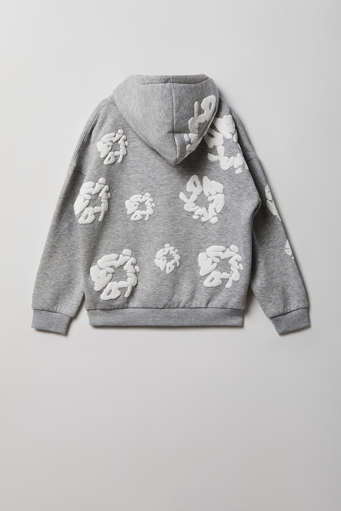 Kids Fleece Puffed Graphic Hoodie