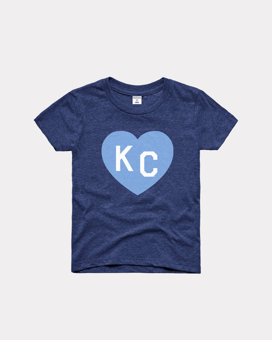 Kids Navy & Light Blue KC Heart Vintage T-Shirt