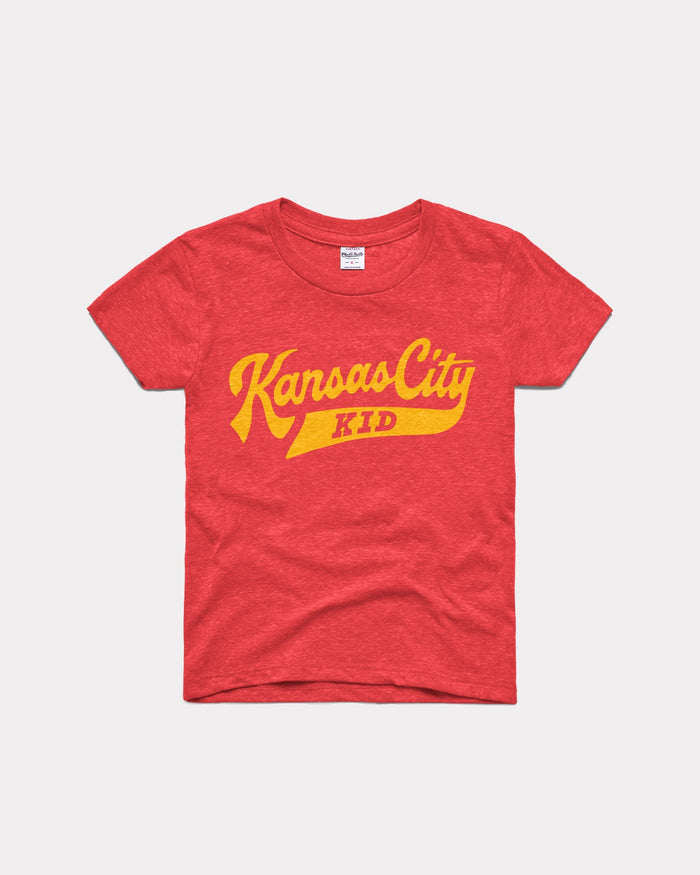 Kids Red & Gold Kansas City Kid Vintage Youth T-Shirt