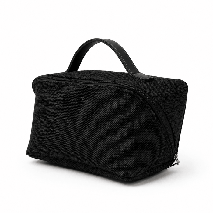 Large Capacity Travel Cosmetic Bag Canvas Black - astorebags.pk