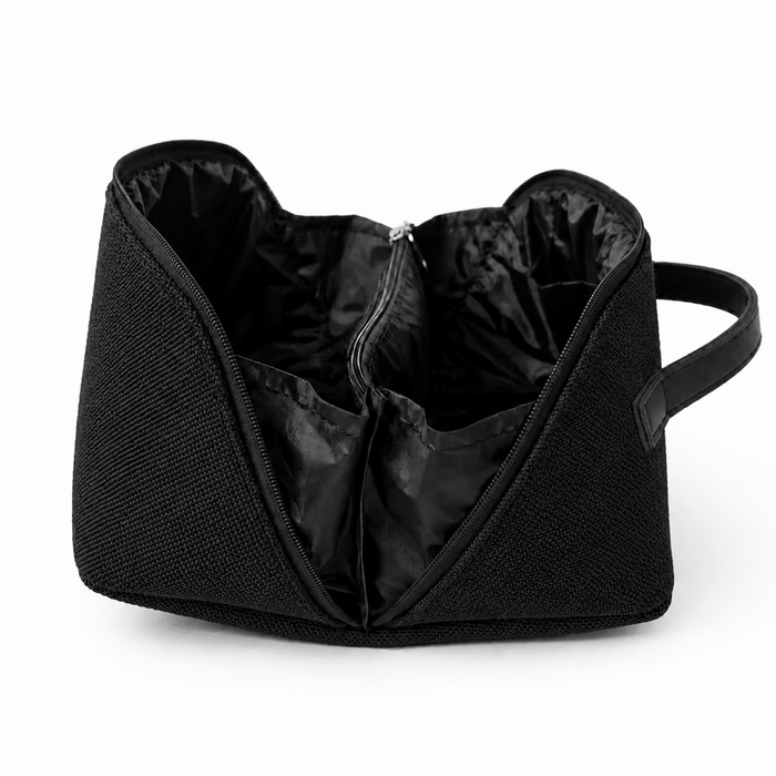 Large Capacity Travel Cosmetic Bag Canvas Black - astorebags.pk