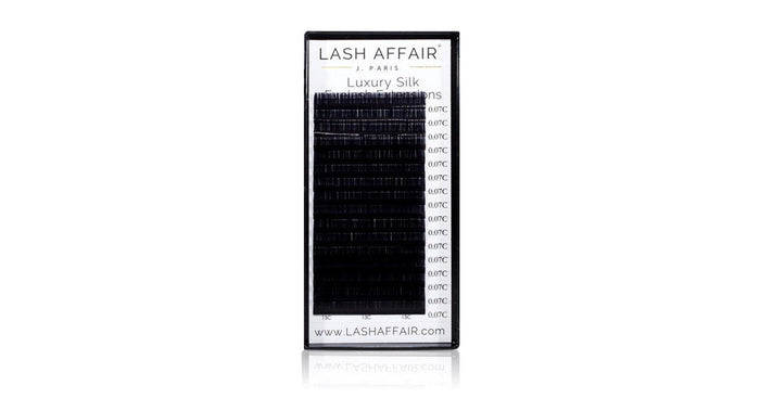 Lash Affair Volume Silk Lashes Single Length, C-Curl: 12mm x .07 - Black