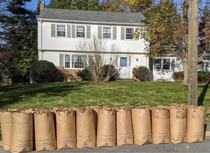 Leaf Yard Waste Recycling Large Kraft Self Standing Waxed Paper Bag