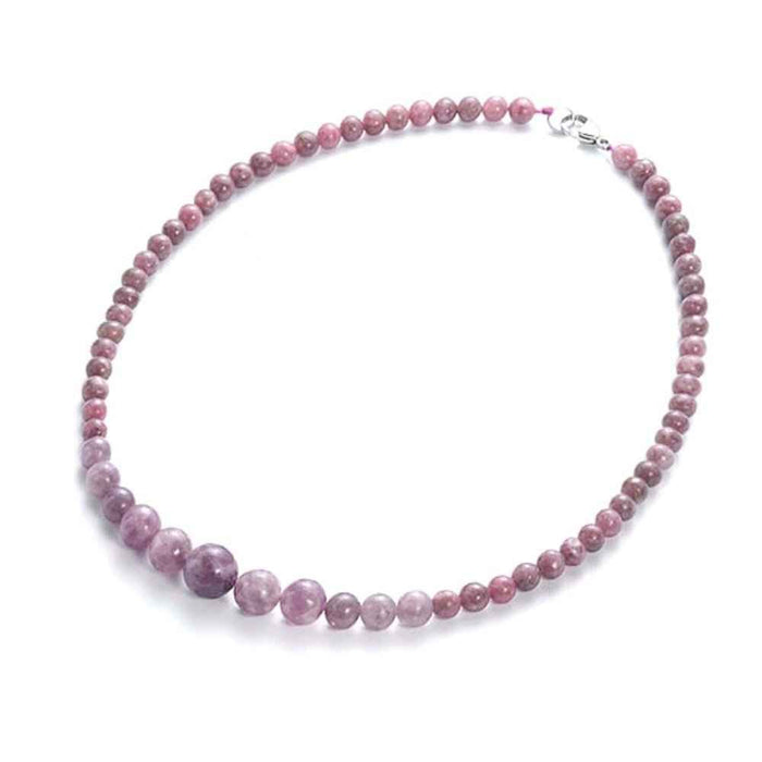 Lepidolite jewellery set, bracelet and necklace, view 2