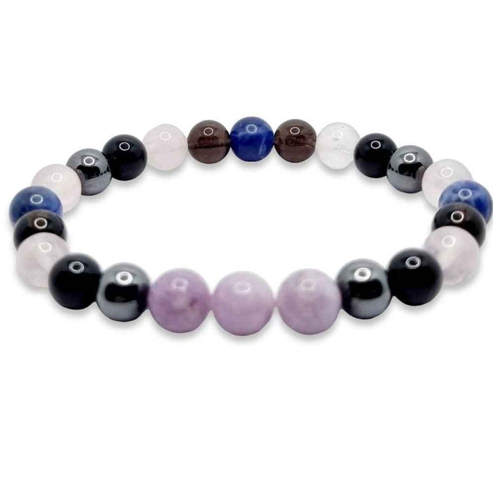 Lepidolite and Rose Quartz gemstone bracelet in soft lilac tones
