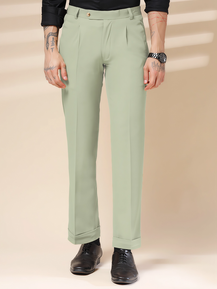 Lime Men Pleated Trouser by Italian Vega®
