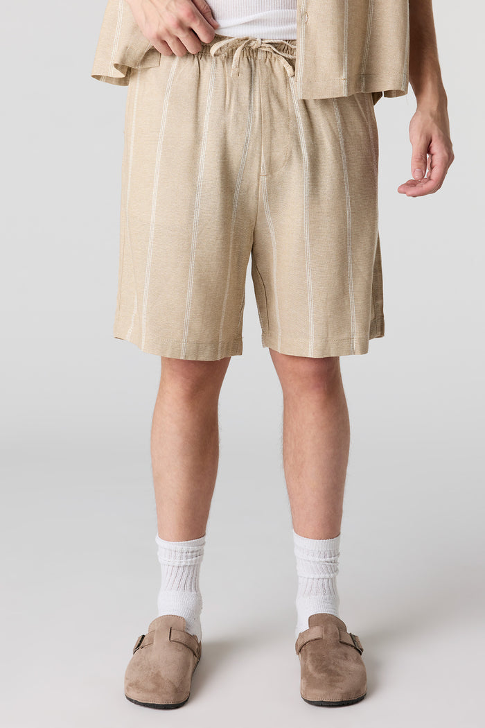 Linen-Blend Drawstring Short