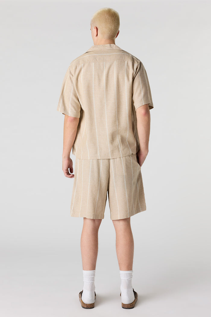 Linen-Blend Drawstring Short