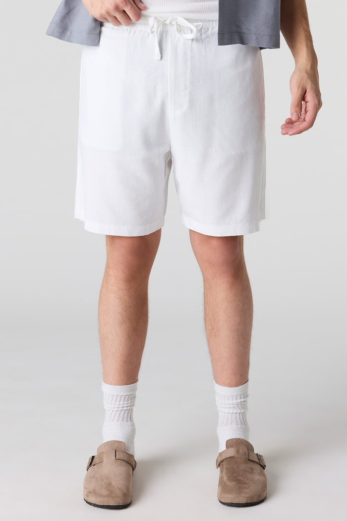 Linen-Blend Drawstring Short