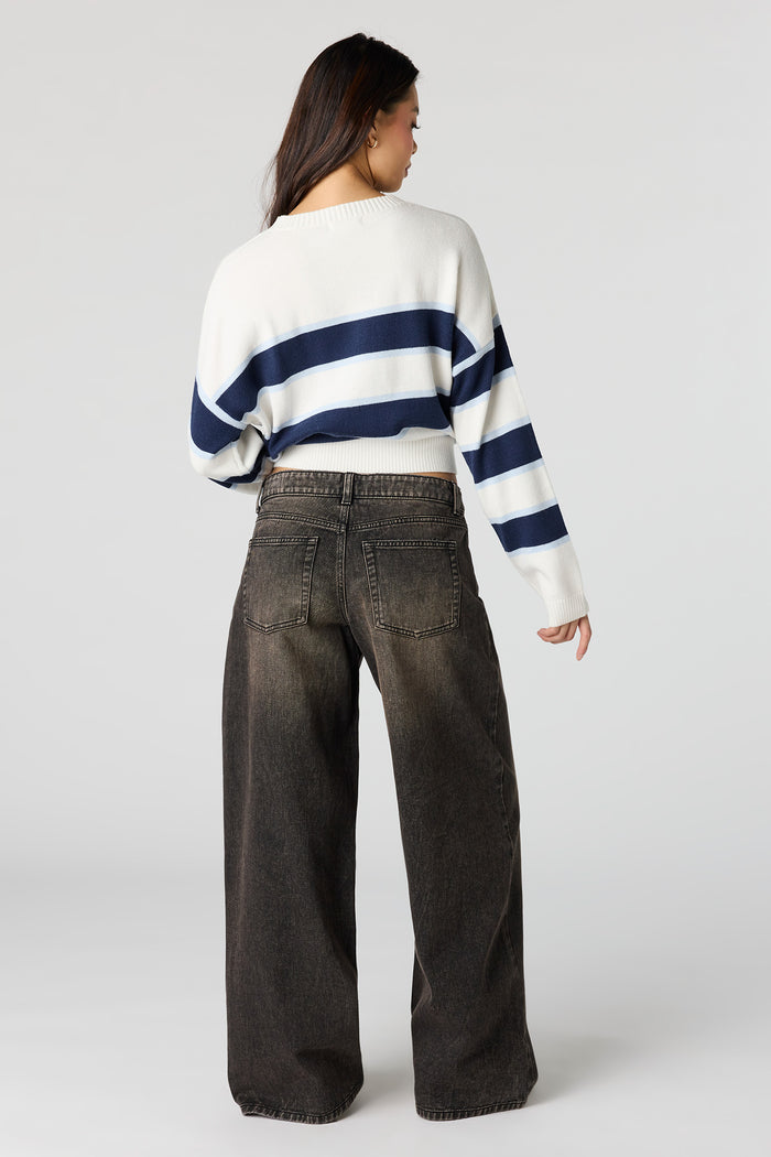 London Low Rise Super Baggy Black Jean