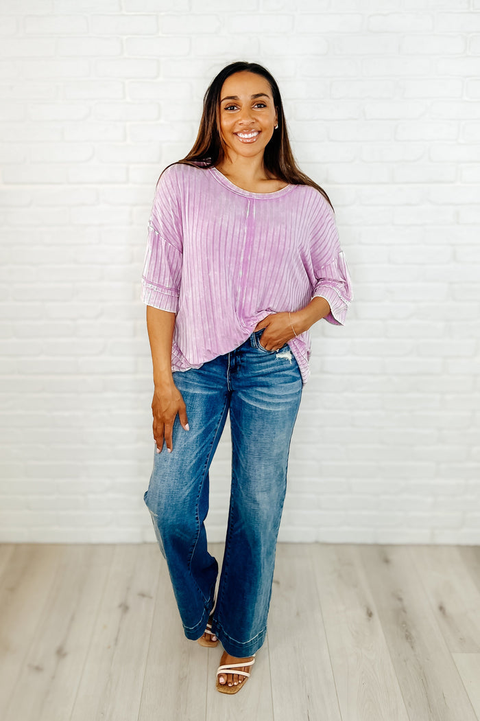 Loosely Speaking Oversized Basic Top in Mauve