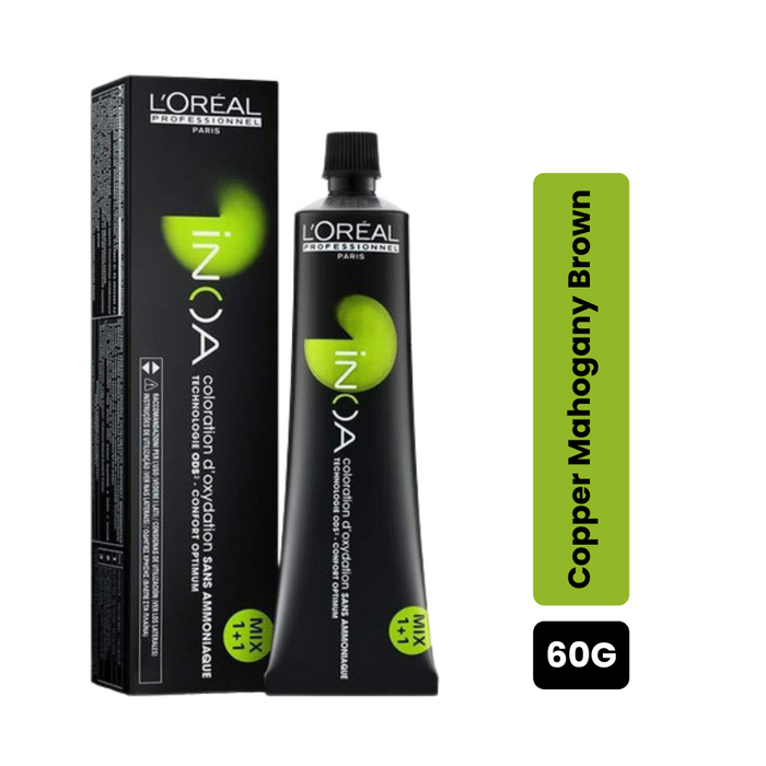 Loreal Inoa Ammonia Free Hair Color 60G 4.45 Cooper Mahogany Brown