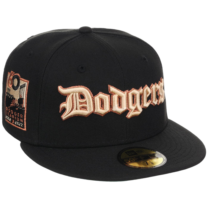 Los Angeles Dodgers MLB Gothic Script New Era 59FIFTY (Black/Black)