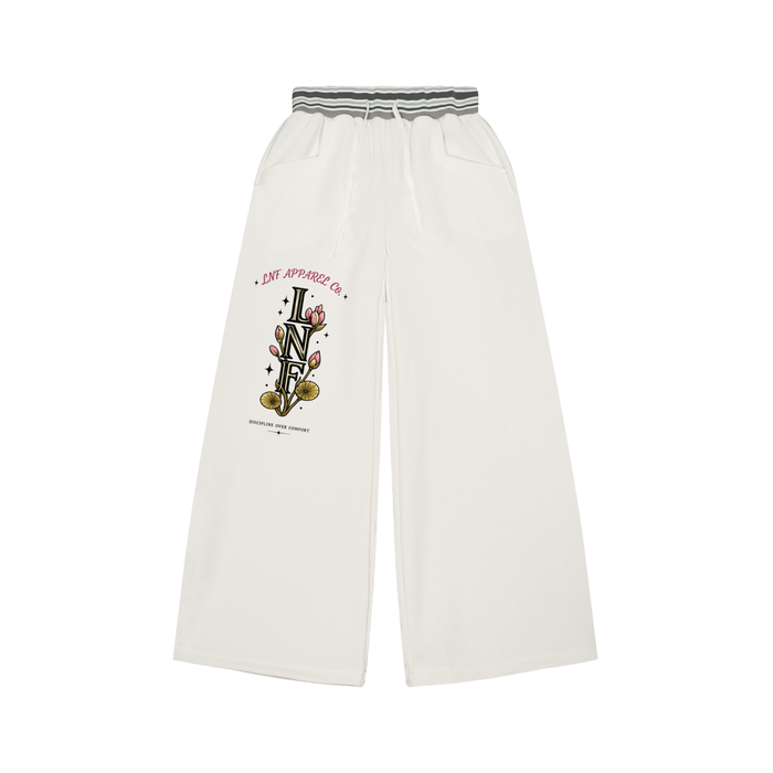 Lotus striped waist Wide Leg Pants