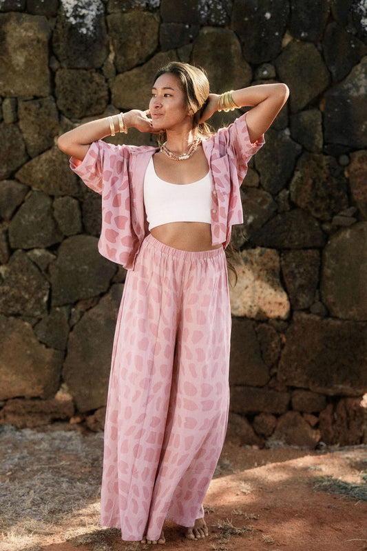 Maile Pant Print - Hebrew Rose