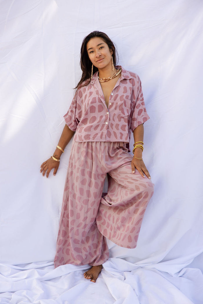 Maile Pant Print - Hebrew Rose