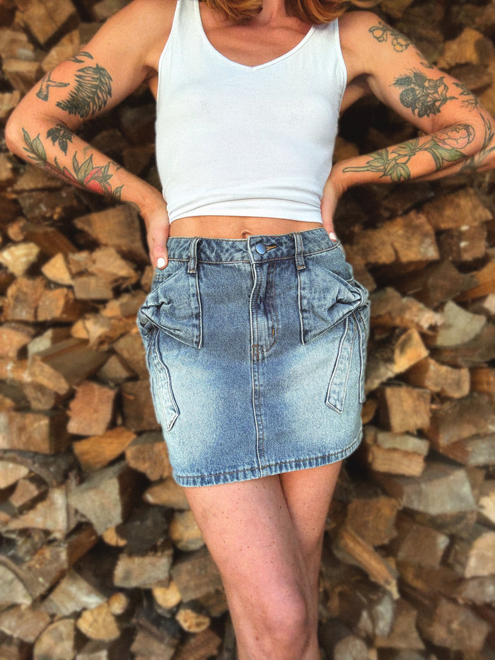 Make It Sweet Denim Skirt