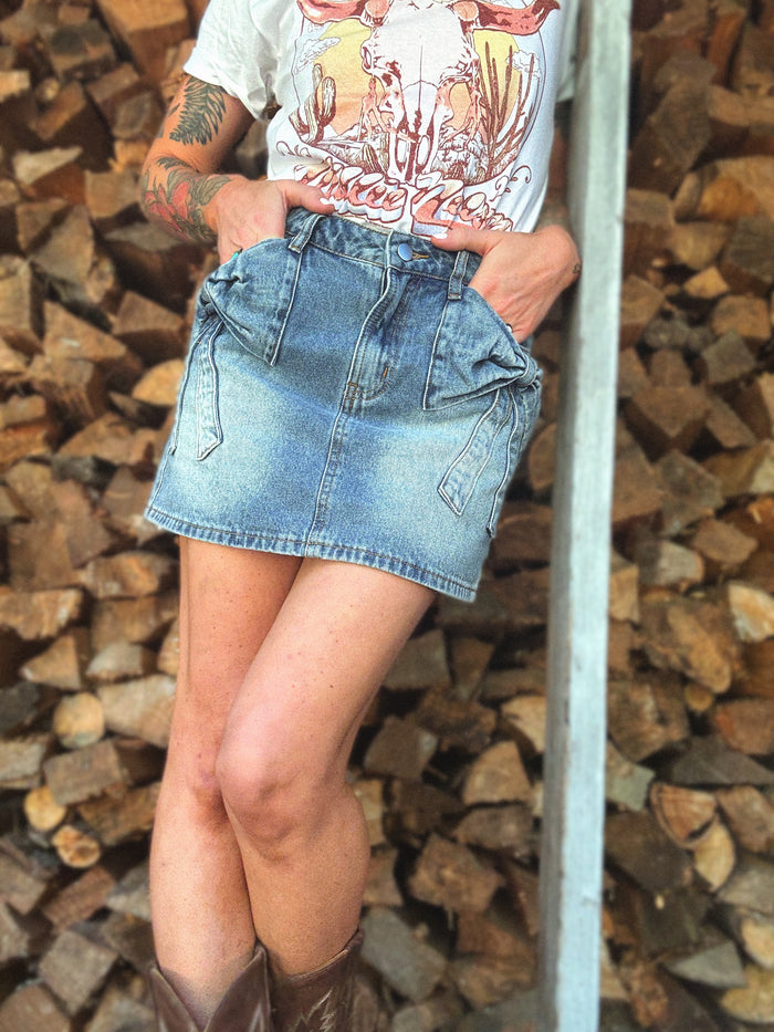 Make It Sweet Denim Skirt