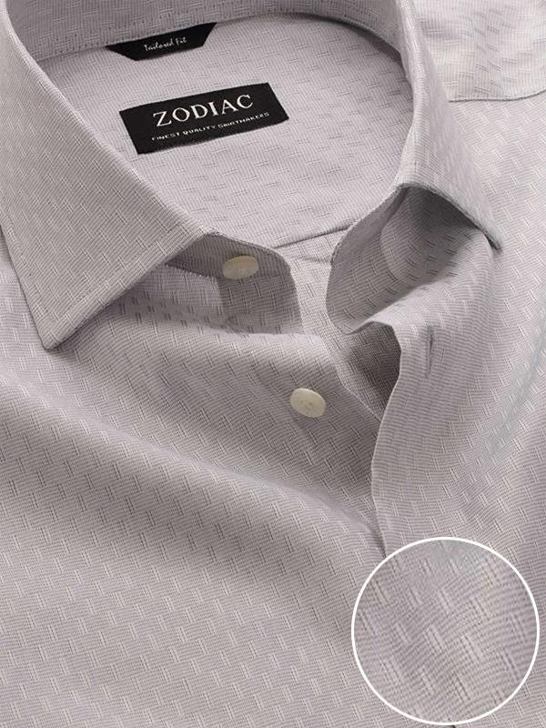 Marchetti Light Grey Solid Full Sleeve Single Cuff Tailored Fit Classic Formal Cotton Shirt