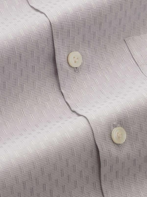Marchetti Light Grey Solid Full Sleeve Single Cuff Tailored Fit Classic Formal Cotton Shirt