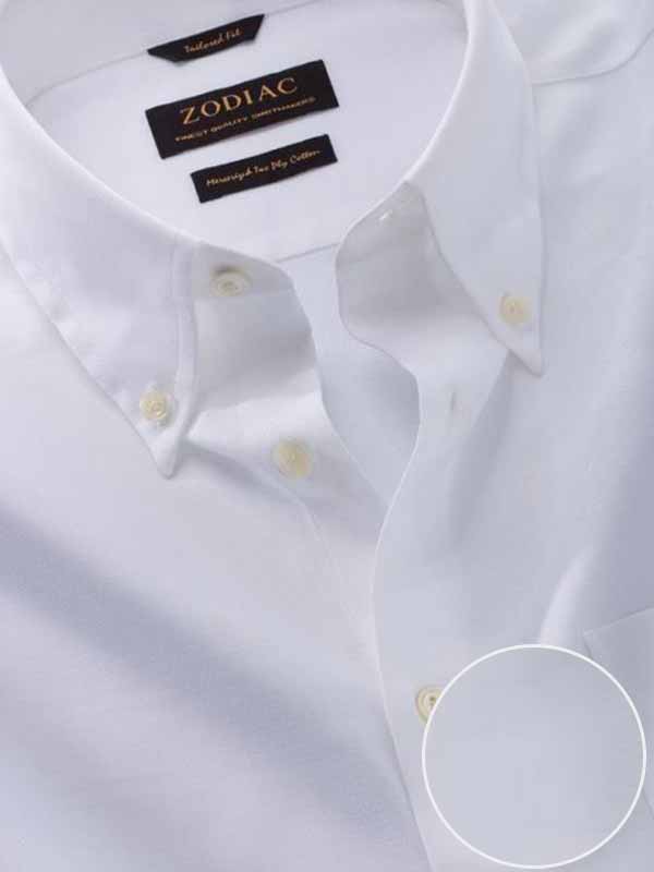 Marinetti White Solid Full Sleeve Single Cuff Tailored Fit Classic Formal Two Ply Mercerized Cotton Shirt