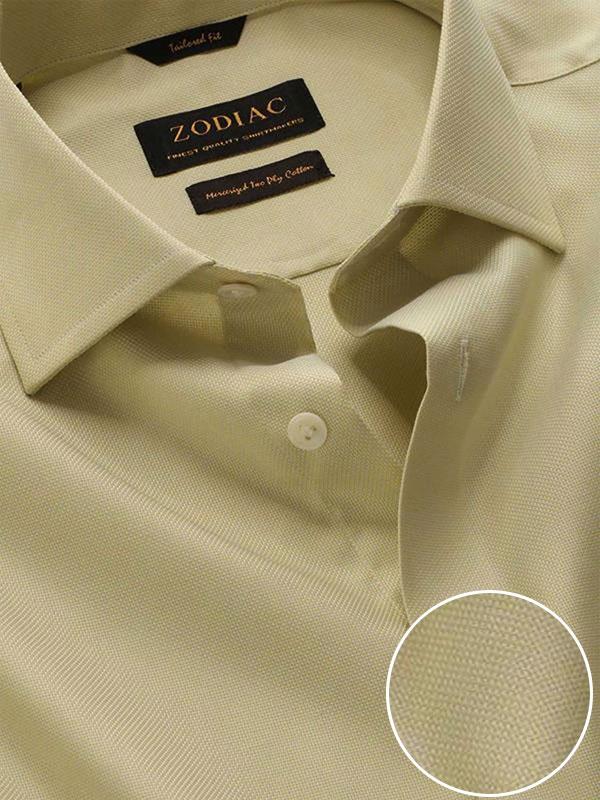 Marzeno Mint Solid Full Sleeve Single Cuff Tailored Fit Semi Formal Dark Two Ply Mercerized Cotton Shirt