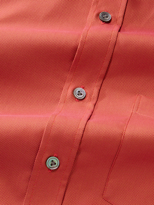 Marzeno Rust Solid Full Sleeve Classic Fit Semi Formal Dark Two Ply Mercerized Cotton Shirt