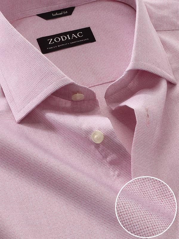 Mazzaro Pink Check Full Sleeve Single Cuff Tailored Fit Semi Formal Super Fine Cotton Shirt