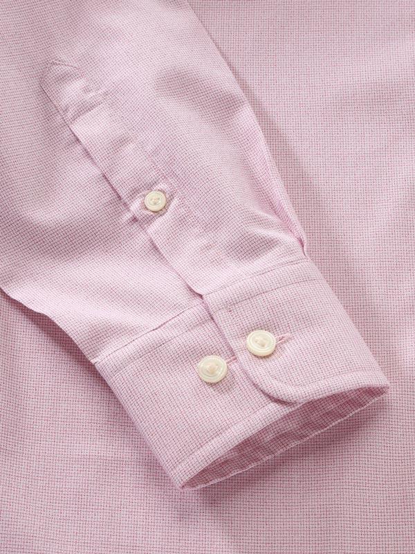 Mazzaro Pink Check Full Sleeve Single Cuff Tailored Fit Semi Formal Super Fine Cotton Shirt