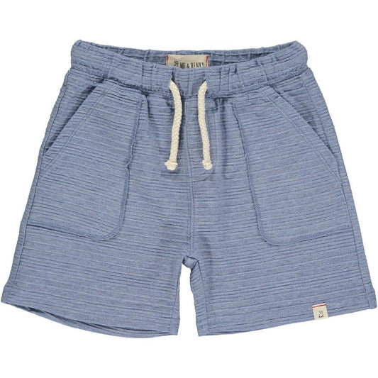 Me & Henry Bluepeter Ribbed Knit Shorts in Blue