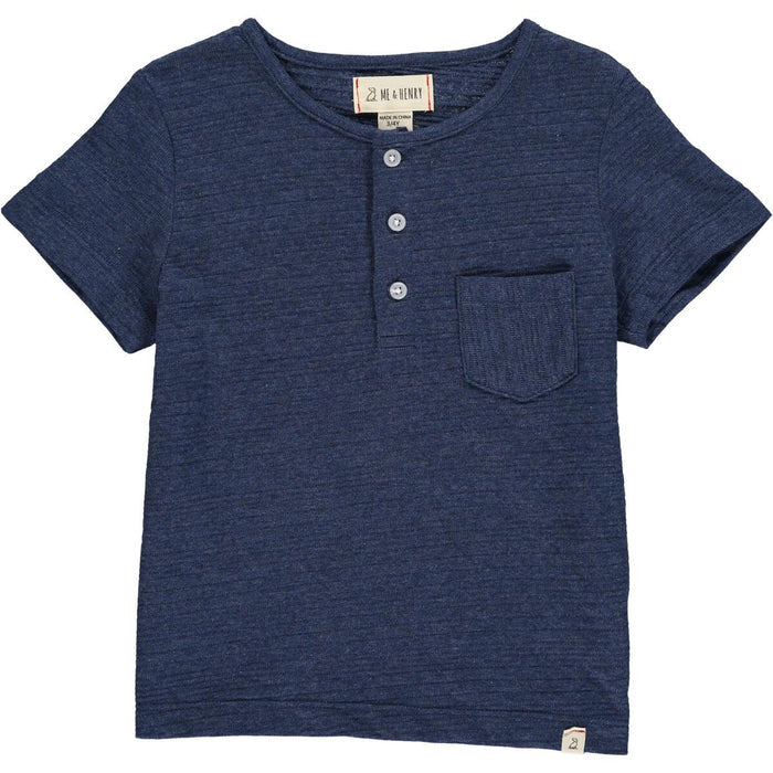Me & Henry Dodger Ribbed Henley in Navy