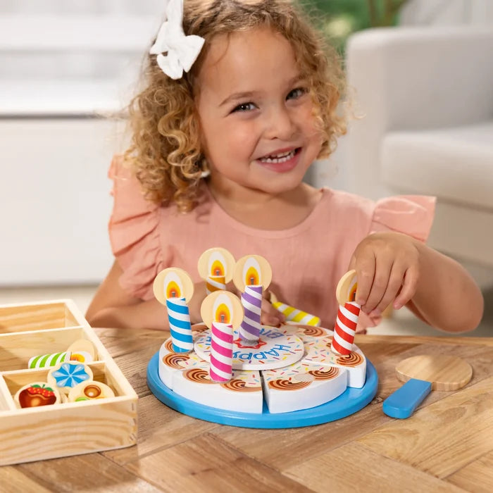 Melissa & Doug Wooden Birthday Cake Play Set